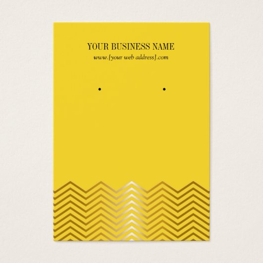 Gele Gold Chevron - aangepaste draagkaart Visitekaartje (Voorkant)