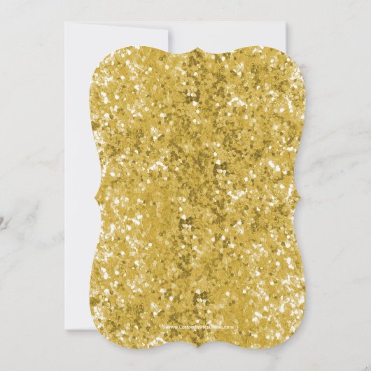 Gele-Gold Glittery Graduation Party Invitation Kaart (Achterkant)