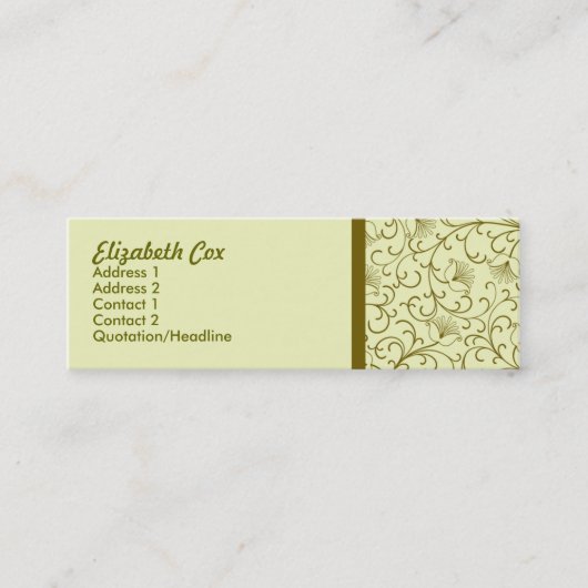 Gele Golden Mini Visitekaartje (Voorkant)