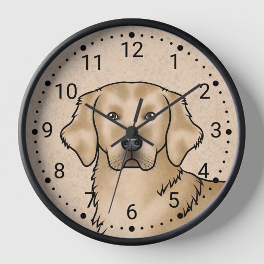 Gele Golden Retriever Cartoon Hond Hoofd Portret (Voorkant)