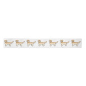 Gele Golden Retriever Cute Cartoon Dogs Satijnen Lint (Voorkant)