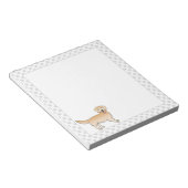 Gele Golden Retriever klaagt spotprent met poten Notitieblok (Schuin)