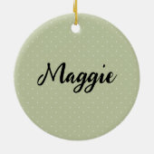 Gele Golden Retriever Kleurrijke bloemen en naam Keramisch Ornament (Achterkant)