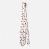 Gele Golden Retriever-patroon Aangepaste monogram Stropdas (Voorkant)