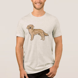 Gele Golden Retriever Schattigee Cartoon Dog Artwo Tri-Blend Shirt