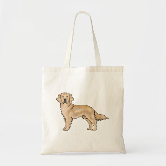 Gele Golden Retriever Schattigee Hond Illustratie Tote Bag (Voorkant)