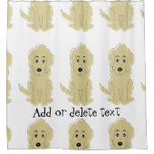 Gele Goldendoodle-hond ontwerp Douchegordijn (Voorkant)