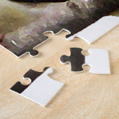 Gele Goldfinch Bird op Blue Puzzle Legpuzzel (Zijkant)