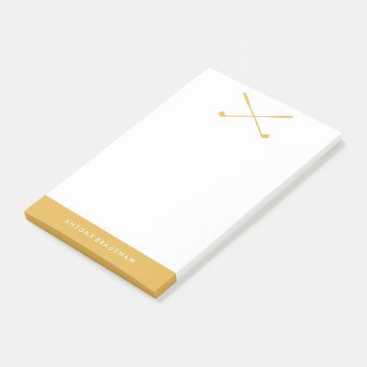 Gele Golf Clubs gepersonaliseerd Post-it® Notes (Schuin)