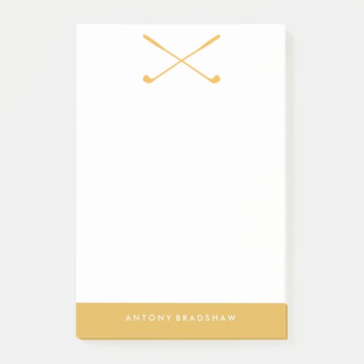 Gele Golf Clubs gepersonaliseerd Post-it® Notes (Voorkant)