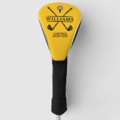Gele golfclub speler naam golf headcover (Voorkant)
