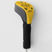 Gele golfclub speler naam golf headcover (Schuin)