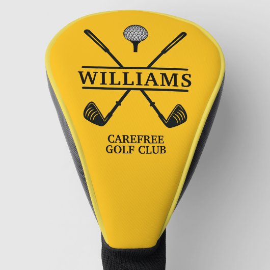 Gele golfclub speler naam golf headcover