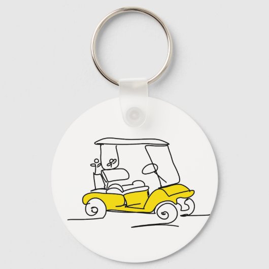 Gele golfkar, sleutelhanger (Achterkant)