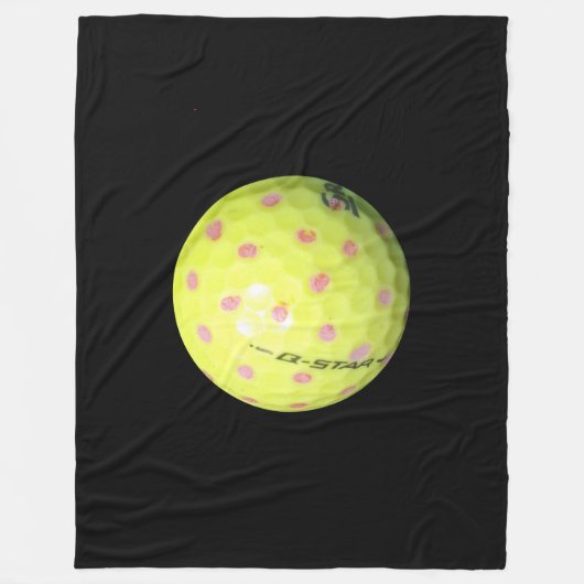 Gele Golfvallen op zwart, Fleece Deken (Voorkant)