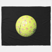 Gele Golfvallen op zwart, Fleece Deken (Voorkant (Horizontaal))