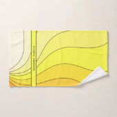 Gele golvende curven Naam Handdoek (Handdoek)