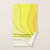 Gele golvende curven Naam Handdoek (Handdoek)