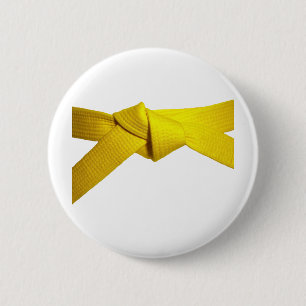 Gele gordel ronde button 5,7 cm