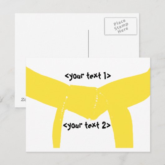 Gele gordel voor martiumarts briefkaart (Voorkant / Achterkant)
