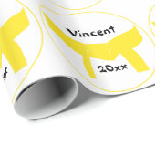 Gele gordel voor martiumarts cadeaupapier (Rol Hoek)