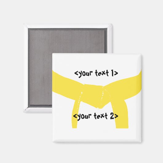 Gele gordel voor martiumarts magneet (Voorkant / Achterkant)