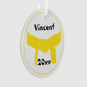 Gele gordel voor martiumarts ornament (voorkant)