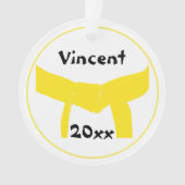 Gele gordel voor martiumarts ornament (voorkant)