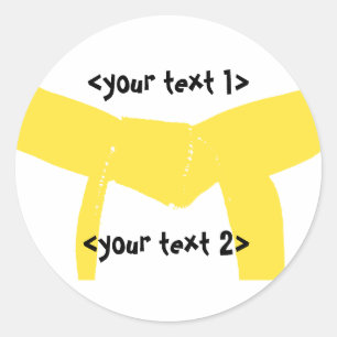 Gele gordel voor martiumarts ronde sticker