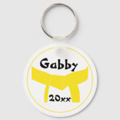 Gele gordel voor martiumarts sleutelhanger (Voorkant)