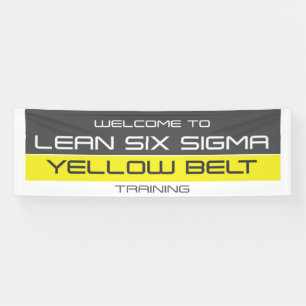 Gele gordel "Welkom bij training"-banner Spandoek
