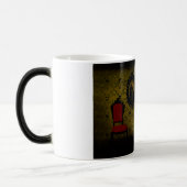 Gele gothische kat Girl-Mok Magische Mok (Links)