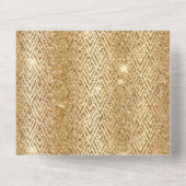 Gele Goud Glam Glitter Deco All In One Uitnodiging (Achterkant)
