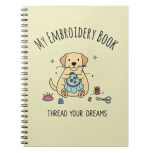 Gele Goud Retriever Borduurboek Ontwerp Kunst Notitieboek