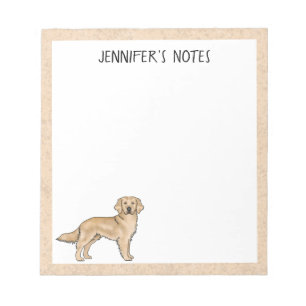 Gele Goud Retriever Mooie Hond Met Aangepaste Naam Notitieblok