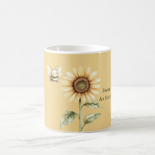 Gele Goud Zo Zoet Als Honing Zonnebloem Bij Koffiemok