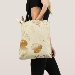 Gele goudbladeren baby canvas tas
