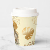 Gele goudbladeren, cups papieren bekers (Links)