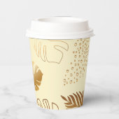 Gele goudbladeren, cups papieren bekers (Achterkant)