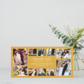 GELE GOUDCOLLAGE | BRUILOFT BEDANKT KAART (Staand voorkant)