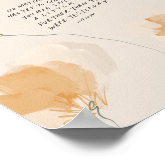 Gele gouden bloemen met Inspirerend prijsopgave Poster (Hoek)