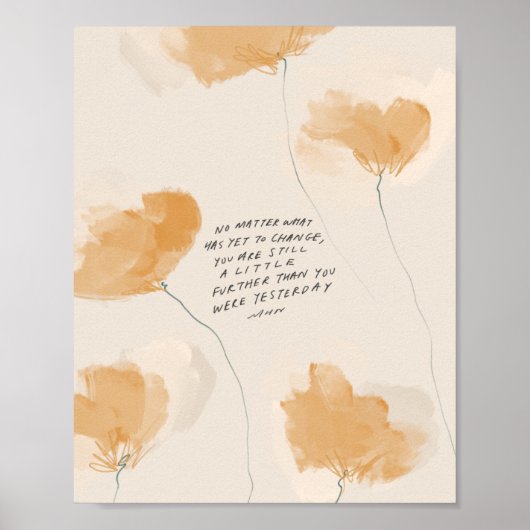 Gele gouden bloemen met Inspirerend prijsopgave Poster (Voorkant)