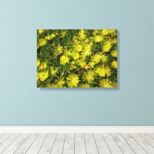 Gele gouden bloemen voor Plant Canvas Afdruk (Insitu (Houten vloer))