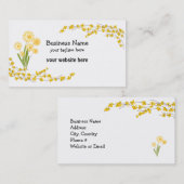 Gele gouden bloesems en bloemen visitekaartje (Voorkant / Achterkant)