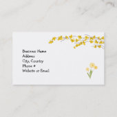 Gele gouden bloesems en bloemen visitekaartje (Achterkant)