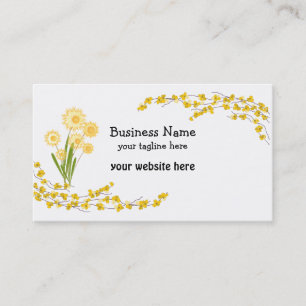Gele gouden bloesems en bloemen visitekaartje