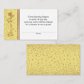 Gele & Gouden Confetti Luier Raffle Ticket Kaarten (Voorkant / Achterkant)