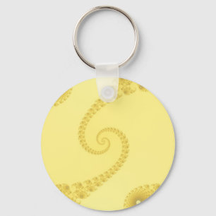 Gele Gouden Dubbele Spiraal Sleutelhanger