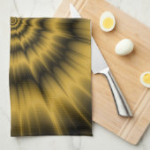 Gele gouden Explosie keukenhanddoek (Quarter Fold)