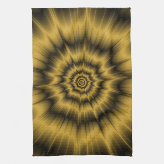 Gele gouden Explosie keukenhanddoek (Verticaal)